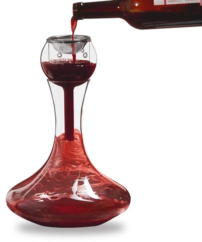 Fioance Large Funcy Swirl Aerator Wine Decanter with Cork Stopper