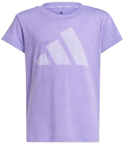 adidas Niñas Essentials Big Logo T-Shirt, Violet Fusion/White, 14-15 Years