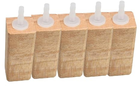LERONO 5 piezas de piedra de aire de madera creciente aireador difusor de burbujas de madera natural piedra de burbujas de aire para acuarios, peceras, piedra de burbujas de aire para peceras acuarios