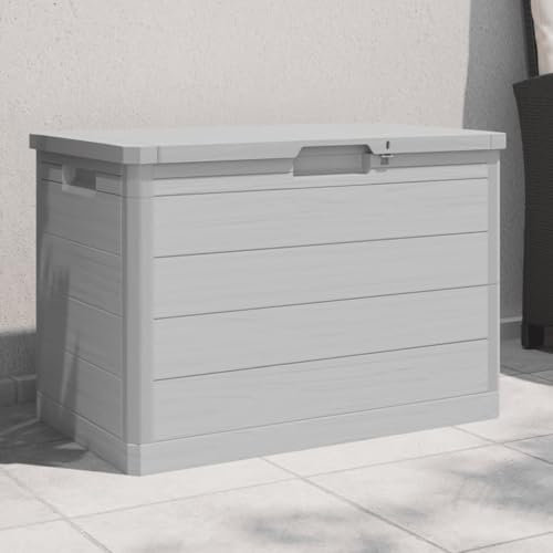 ZEYUAN Baúl para Cojines Polipropileno Gris 77,5x44,5x53 cm, Arcon Exterior, Arcones para Patio, Baul Almacenamiento Exterior, Baúl para Terraza - 366603