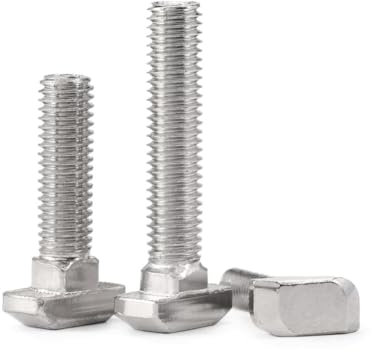 Runxingfu M5/6/8 Boulons à Rainure en T Acier au Carbone Goujon à Enfoncer Boulon Coulissant Vis en T Tête Marteau Vis à Tête Marteau pour Séries 20/30/40/45 Profilé en Aluminium