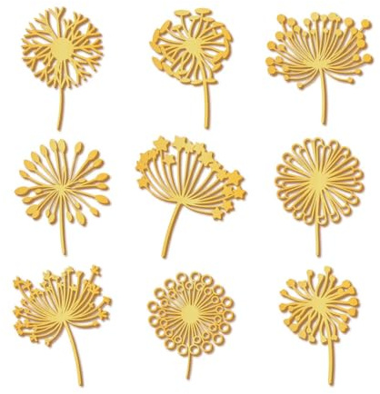 CRASPIRE Gyllene Metallklistermärken Maskros Pincett Klistermärken Guld Självhäftande Vattentät Klistermärke Metall Baksida Dekal Scrapbooking DIY Harts Hantverk