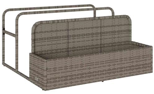 vidaXL Galleggiante a Bordo Piscina Grigio 110x100x57 cm in Polyrattan, deposito a Bordo Piscina, cestello portaoggetti a Bordo Piscina, Carrello per Piscina all'aperto