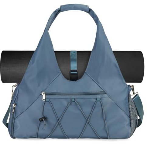 Forestfish Gym Bag For Women With Yoga Mat Holder & Shoe Compartment & Wet Dry Storage Pocket & Adjustable Strap