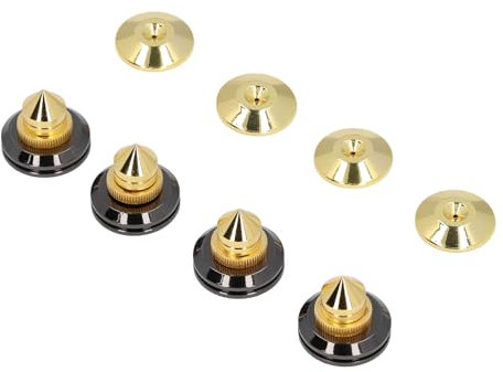 Keenso 4 Ställ in HIFI -högtalare Isoleringsfötter Vibration Dämpande Stötdämpare, Breda Applikationer, för Skivspelare och Förstärkare, Aluminiumlegering/koppar