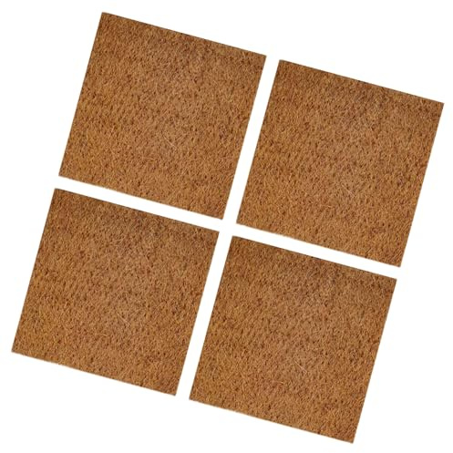 Paquete de 4 alfombras de fibra de coco natural para reptiles para tortugas y lagartos, terrarios, tapete de cama de sustrato, forro de lagartos y terrarios