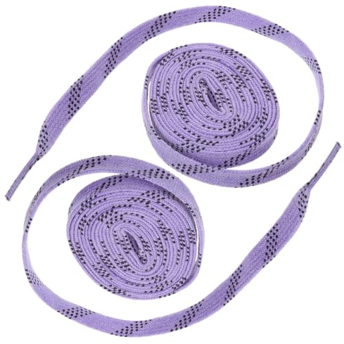 HOUDERCO Lacets de hockey cirés plats très résistants élastiques de rechange pour patins à glace, patins à roulettes, chaussures de sport Violet