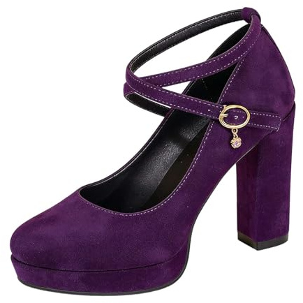 Zapatos de Mujer de Traje Tradicional Dirndl con Correa con Tiras Al Tobillo y TacóN Alto para el Oktoberfest para Novias Sexys Elegantes Calzado para Fiestas Noches Ocasiones Especiales Discotecas
