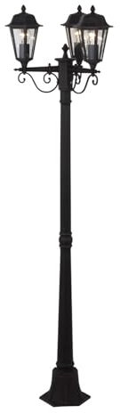 Lindby Mastleuchte außen Lamina (spritzwassergeschützt (Retro, Vintage Antik) in Braun aus Aluminium (3 flammig E27) - Kandelaber Außenleuchte