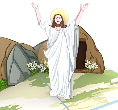 UNIPOP Religious Easter Pop Up Card, 3D Christian Greeting for Parents & Mother, Happy Easter Celebration