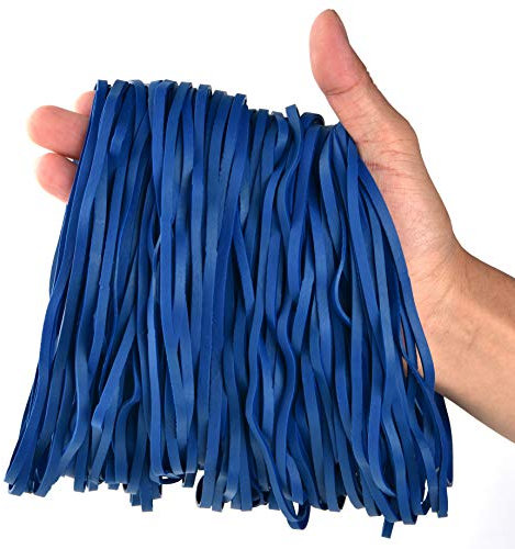 Coopay 180 Pack Large Rubber Bands, Heavy Duty Trash Can Band, Strong Elastic Bands for Office Supply, Garbage Cans, File Folders, Size 8 inches (Blue)