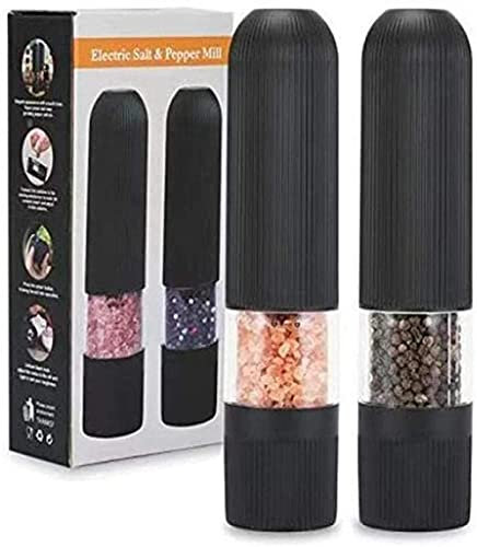 TONZN Poivre Chili Moulin Automatique Électrique Électrique Piment Et Sel Polissage LED Chili Épice Grain Usine Porcelaine Broyage Noyau Cuisine Outil R_1 Sel (R 2.)