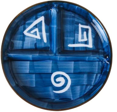 Plaques à fondue 4 pièces Ensemble de céramique colorée, ronde 21cm / 8.2inch 01