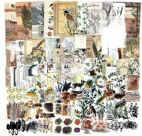 260stk Vintage Scrapbook Zubehör Set Aufkleber Vintage Scrapbooking Sticker Scrapbooking Papier Scrapbook Set Aufkleber Vintage Sticker Journaling Sticker Deko Papier Aufkleber Vintage