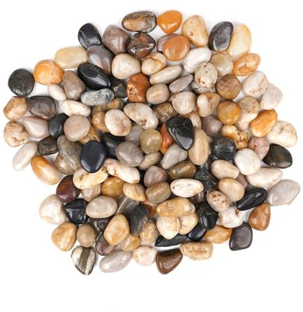 Winter Shore 2,25 kg de Cailloux Decoratif - Gravier Aquarium Polis - Cailloux Jardin Exterieur/Intérieur - Aménagement Paysager, Succulentes - 2-4 cm, Approx. 170 Pièces/Sachet