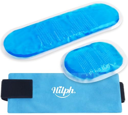 Hilph Kühlpads Gel Kühlakkus mit Vlies Weiche (2x groß) - Wiederverwendbare Kühlakkus Coolpad Wärme- und Kältetherapie Kühlpacks für Sportverletzungen - 2x Kühlkompresse