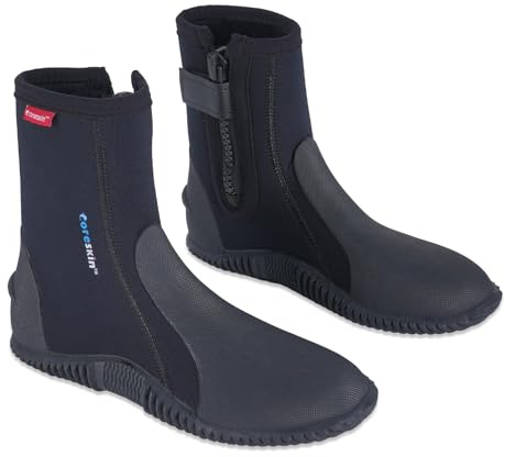Coreskin Neoprene Dive Boots 5mm with Anti-Slip Sole for Water Sports, Scuba Diving, Snorkeling, Rafting, Kayaking, Windsurfing, Wakeboarding, and Canoeing (HDB5mm6)