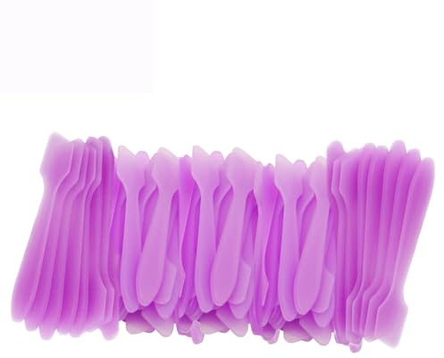 Wopanxye 100 espátulas cosméticas para mascarilla facial, crema y loción, cuchara de plástico desechable para aplicar muestras de maquillaje para mezclar fácilmente, muestreo, depilación, bricolaje