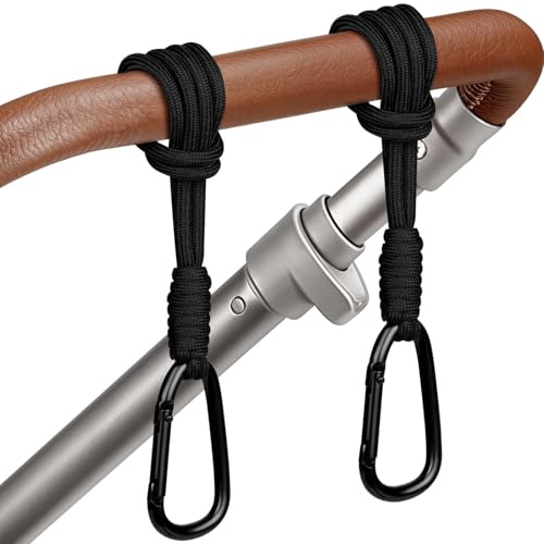 OSDUE Ganci per Passeggino Porta Borse, 2 Pezzi Ganci Passeggino Universali, Appendere Borse Shopping Borsa per Passeggino, Stroller Hooks Cord, Antiscivolo Moschettoni Carrozzina, Accessori Neonato