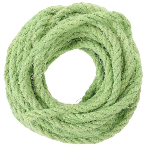 VILLFUL Corda di Sisal Verde 6Mm 10m per Tiragraffi Gatti Resistente e Riutilizzabile per Giocattoli Fai da Te per Gatti e Animali Domestici
