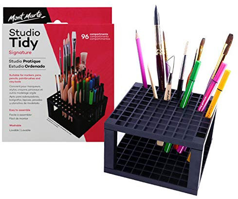 MONT MARTE Porte Stylo - 96 compartiments - Porte Pinceau Idéal pour stocker et ranger Stylos, Brosses, Marqueurs et Accessoires
