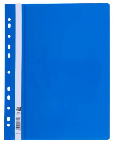 Oxford Schnellhefter A4, aus Kunststoff, 11-fach gelocht, blau, 25 Stück