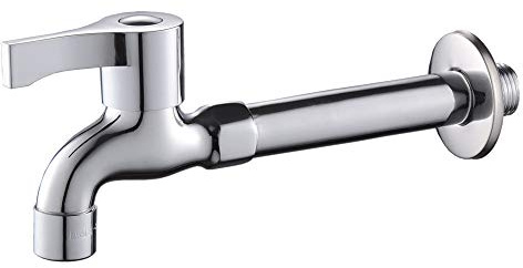 Rubinetto da parete per acqua fredda, in ottone, cromato