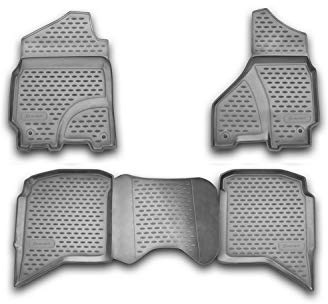 Element 3D Gummimatten Set passend für Dodge RAM 1500/2500/3500 Crew Cab | 2002-2012 | 100% passgenaue Auto Fußmatten, robuste Universal Fußmatte Auto, Gummimatten Auto
