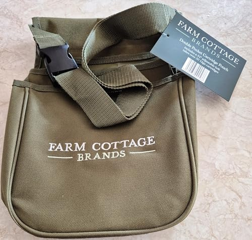 Double Pocket Cartridge Pouch/bag that also includes an adjustable belt (up to 54”), takes 50 cartridges or more. Available in blue or green (Green)