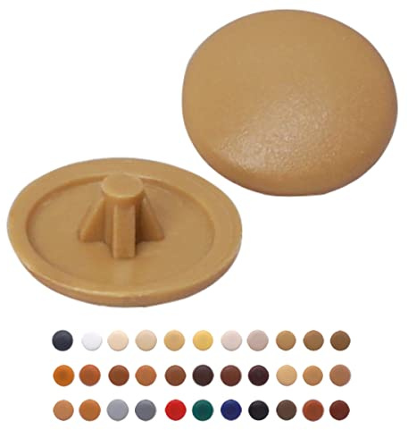 Marcopol 50 Stück Braun (S8) Pozidriv Schraubkappen, 12 mm Durchmesser, Kunststoffabdeckungen für Möbel
