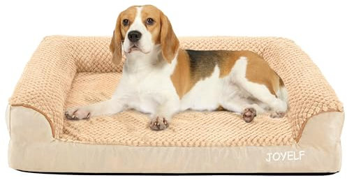 JOYELF Orthopädisches Hundebett für mittelgroße Hunde, U-förmiges Schaumstoffsofa mit abnehmbarem, waschbarem Bezug für kleine bis mittelgroße Hunde - Khaki