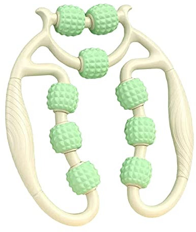 perfk Rullo Muscolare per Gambe, Muscolare Rullo 3D, Rulli Massaggianti per Muscoli 9 Ruote Massaggiatore Anticellulite per Collo Spalla, Ruotare Di 360 Gradi Senza Intoppi
