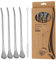 YiYFiT 4 cucharas de pajita, 1 cepillo de limpieza, 1 paquete de regalo, juego de cucharas de paja de acero inoxidable, pajitas de metal ecológicas con cuchara de filtro extraíble para cóctel, café,