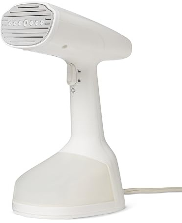 Amazon Basics Dampfglätter, tragbar, extreme Turbo-Dampffunktion, mit 2 Aufsätzen, 1500 W, Klein, Weiß
