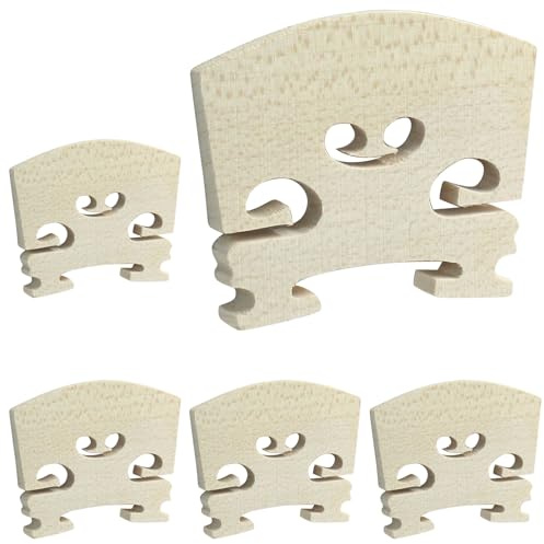Piutouyar 4/4 Full Size Violin Bridge, 5 Pcs Maple Violin Bridge Violins Replacements Parts