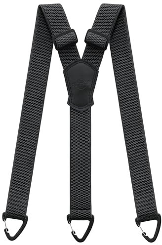 Kohentact Bretelles pour Hommes Extra Résistantes – 3,8 cm de Largeur, Portables Sous les Vêtements, 3 Passants à Boutons-Pression, Idéales pour Pantalons de Travail, Ski et Salopettes