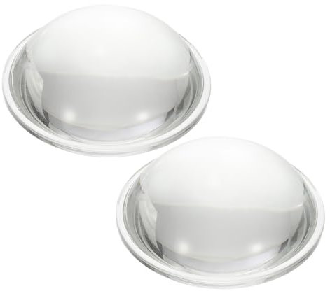 PATIKIL Diameter 60mm Flat Convex Lens, 2 Pcs Height 23mm High Borosilicate Glass LED Optical Convex Condenser Lens with Edge for Flashlight Car Bike Head Lamp Spotlight, Clear 3.2mm