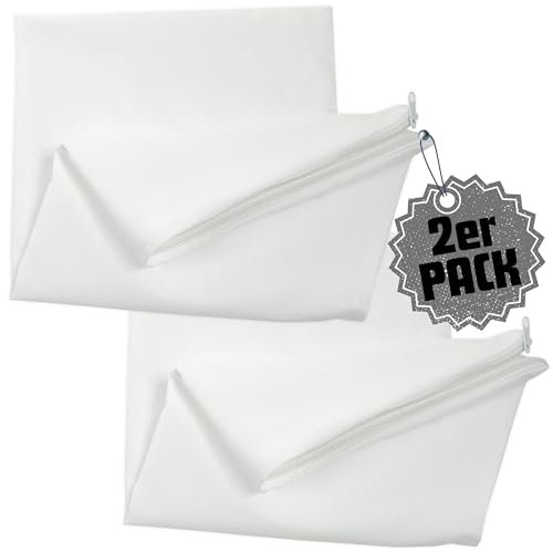 Qooltex Kissen inlett ohne Füllung 50x70 cm 2er Pack Set - 100% Baumwolle mit Reißverschluss - Leere Innenkissen Kissenbezug Kissenhülle Weiß - Viele Größen