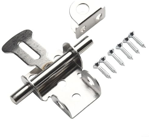 Affidabile sistema di chiusura in acciaio inox per porte in legno sicurezza e sicurezza (argento B)