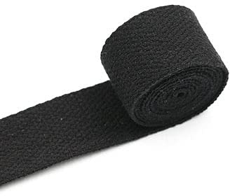 Bomullsband, 38 mm flerfärgad polyesterbomullsvävrem for väsktillbehör DIY-paket med 3 meter(Black)
