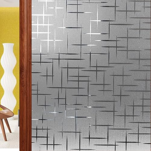 Vinilo Adhesivo Cristal 90 x 500 cm Efecto Esmerilado, Anti-UV, Privacidad Vinilo para Ventana Privacidad para Dormitorio Sala Comedor, Estrella