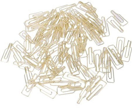 BAOFUYA 100 ST Flaskformade Gem, Klämmor Söta Kontorsmaterial för Tidning Scrapbooking Brevpapper Bokmärke Använd Guld 100 ST Flaskformade Gem, Dekorativa Guld Nan