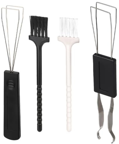 Zerodeko Kit de Nettoyage de Clavier avec Extracteur de Touches et Brosses Anti-Poussière Noires et Blanches Brosse Antistatique en Plastique Léger Outil Réutilisable pour Ordinateur