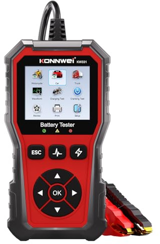 Tester batteria per auto, 6 V/12 V/24 V, tester per batterie auto 100 – 2000 CCA, tester digitale per batterie AGM al litio per auto, moto, camion, ATV, SUV, barca