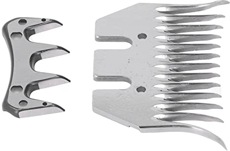 YUEHISY Cuchilla de Tijeras para Ovejas, Cortador de Peine de Lana de 13 Dientes Curvados, Accesorio de Corte de Acero Al Carbono para Esquila Manual Experta, Kit de Reemplazo Compacto para el