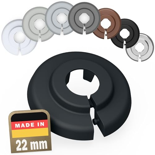 FUX Copri Tubi Termosifoni - 6 Rosette per Termosifone 22mm, Grigio antracite (RAL 7016) - Copertura per Tubi Riscaldamento, Rosette Termosifoni, Accessori Termosifoni