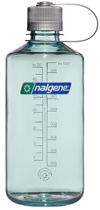 Nalgene Sustain Tritan BPA-Free Water Bottle Made with Material Derived from 50% Plastic Waste, 32 OZ, Narrow Mouth, Seafoam
