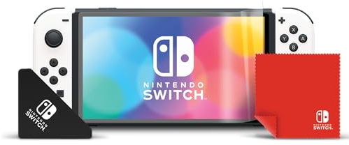 PDP Multi-Screen Protector Kit Licensed for Nintendo Switch & Switch OLED | Includes 2 HD Protectors, Applicator, Cleaning Cloth, Anti-Fingerprint, Scratch Resistant, Thick, Shatterproof