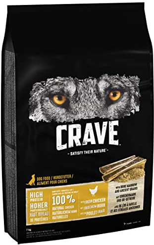 Crave Chicken, Marrow & Grains 7 kg Bag, Premium Dry Dog Food with high Protein, Grain-free