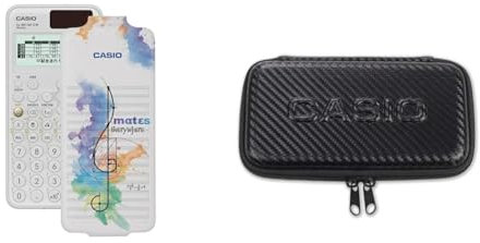 Casio FX-991SP CW - Calculadora Científica Ilustrada Con Nota Musical, Blanco + FX-Case-CB-BK2 Funda Protectora Para Calculadora Científica Técnica, Negro